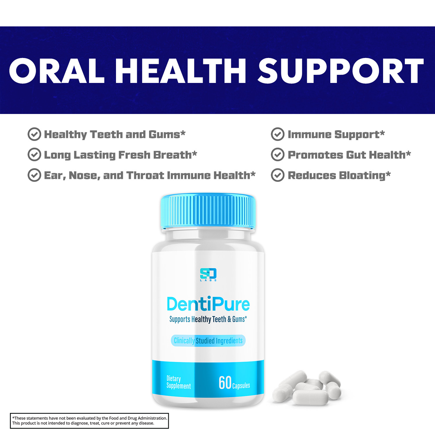 Dentipure Advanced Probiotics for Healthy Gums and Teeth 60 Capsules