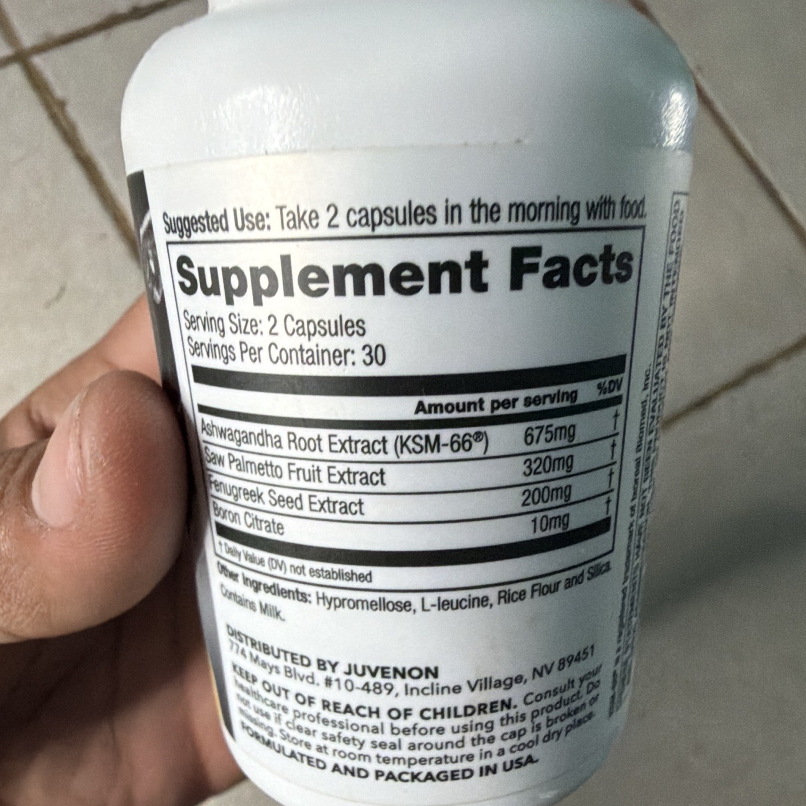 Juvenon Alpha Gold Men’s Health Supplement 60 Capsules 675mg Ashwagandha