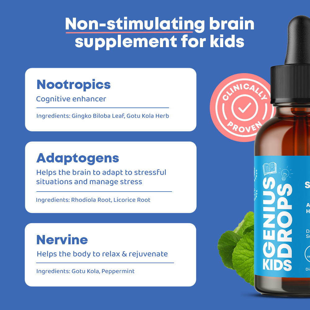 Genius Drops, Focus + Attention, , 1 fl oz (30 ml)