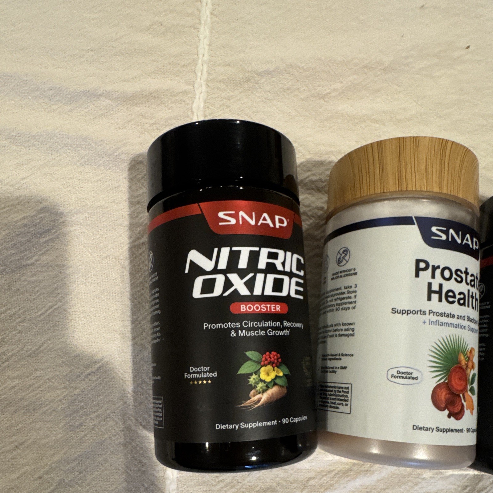 SNAP Nitric Oxide Booster + Prostate Health Dietary Supplement Lot 4x 90ct