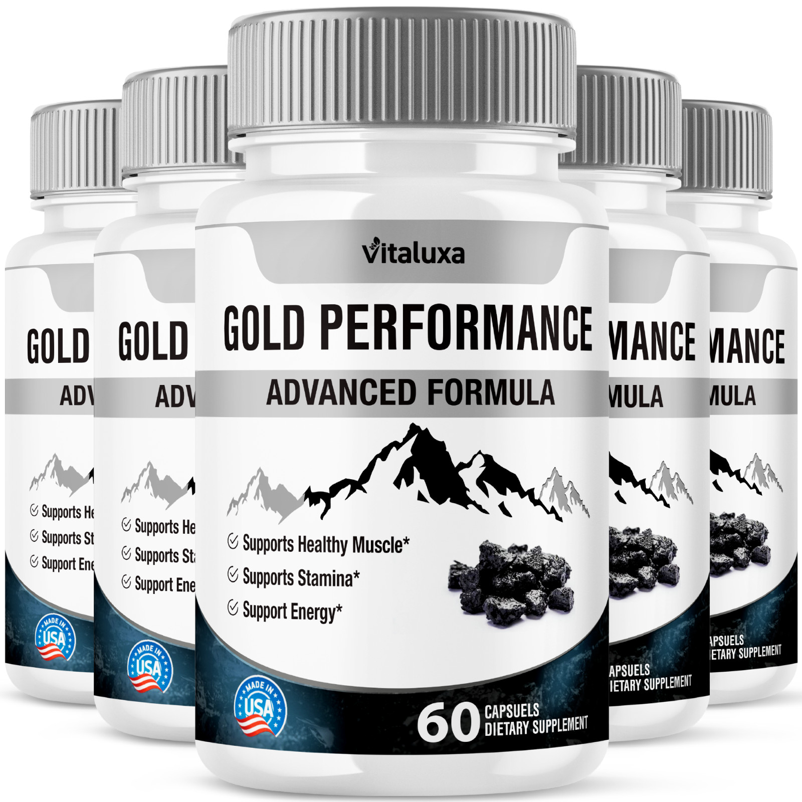 (5 Pack) Gold Performance Capsules Maximum Strength for Confident (300 Capsules)