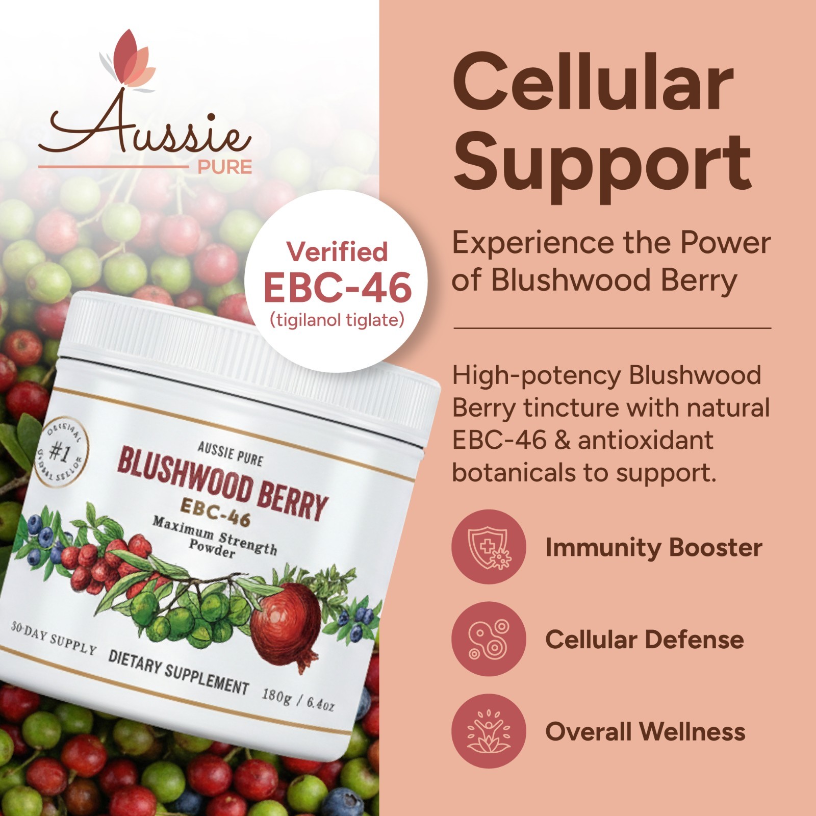 Aussie Pure Blushwood Berry EBC-46 Maximum Strength Powder