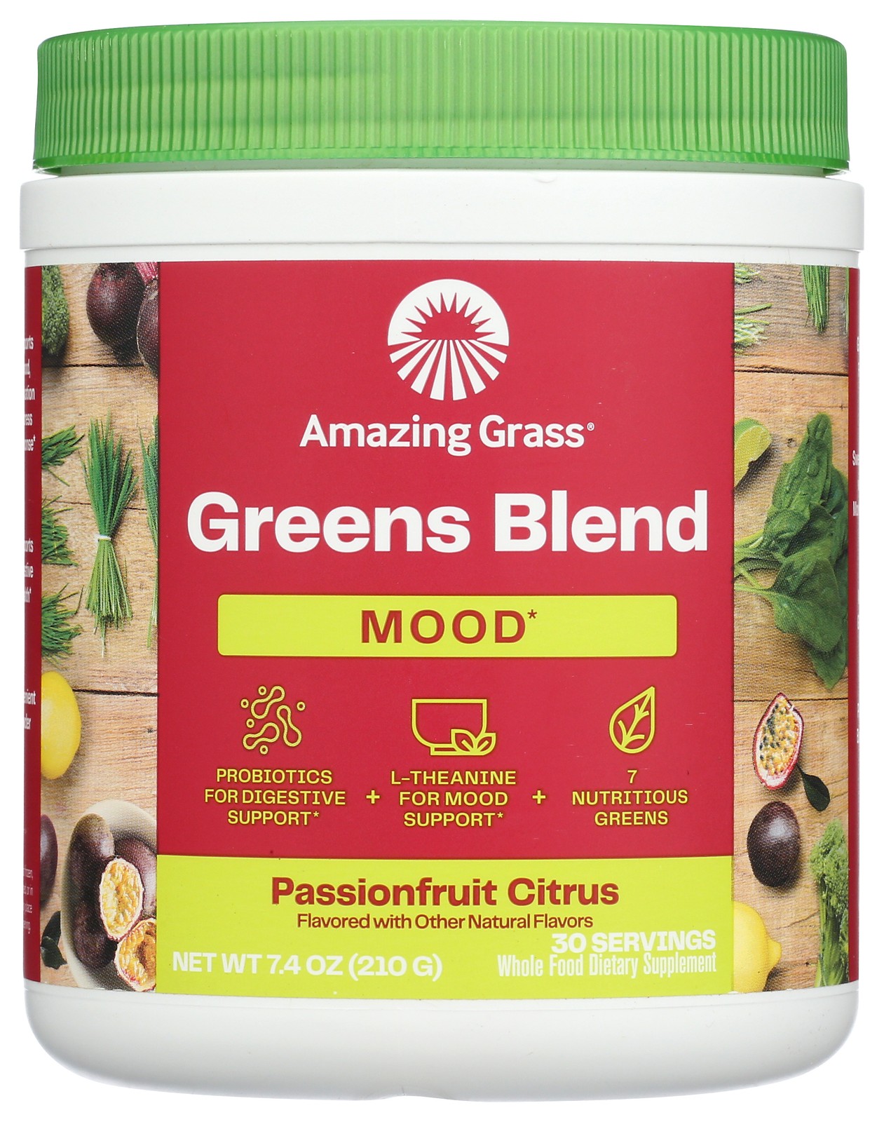 Amazing Grass Mood Greens Blend Passionfruit Citrus Dietary Supplement 1 Pack