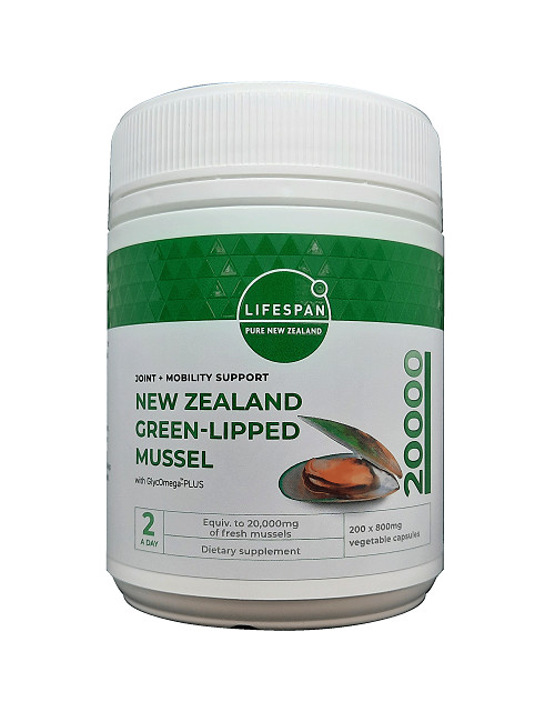 Lifespan New Zealand Green-Lipped Mussel 20000 2 a day 200capsules