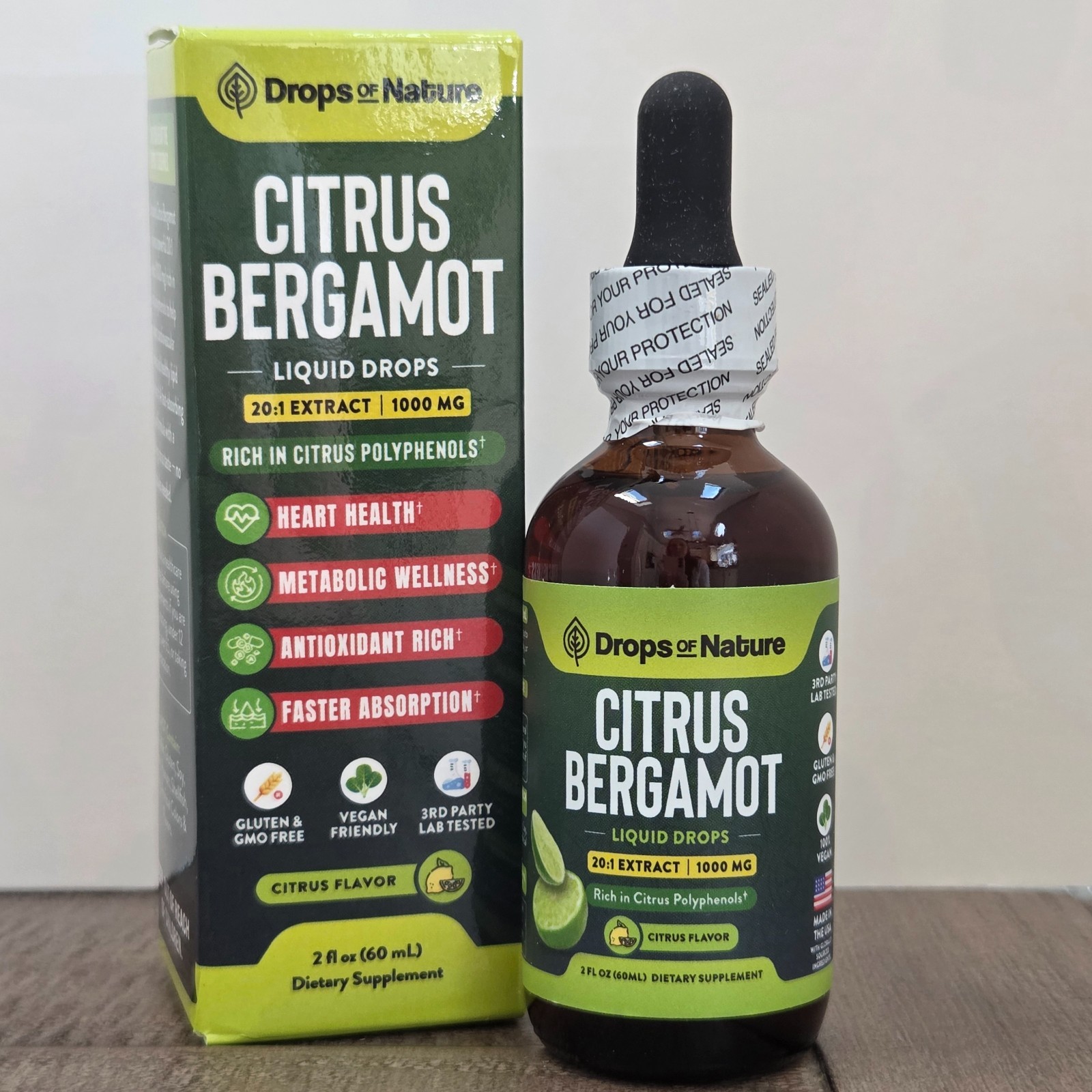 TWO Pack Citrus Bergamot Extract 20:1 Heart Health Antioxidant 2 fl oz each