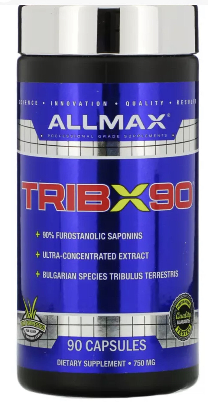 Allmax Nutrition TribX90, Bulgarian Tribulus 90 Capsules Test Boost Trib Trib X