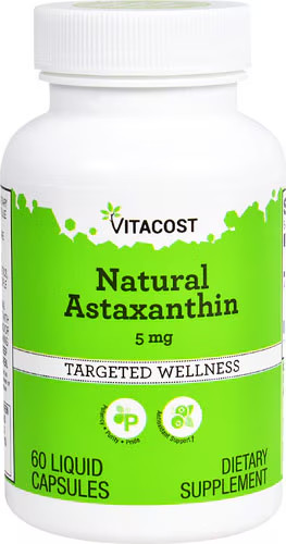 Vitacost Natural Astaxanthin — 5 mg – 60 Liquid Capsules, Exp: 4/2027