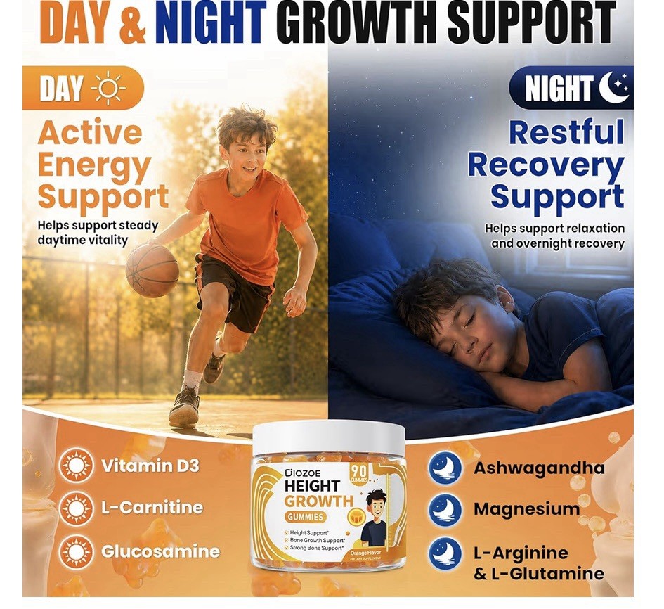 Diozoe Height Growth Gummies Orange 90 Count Gluten-Free Non-GMO GMP