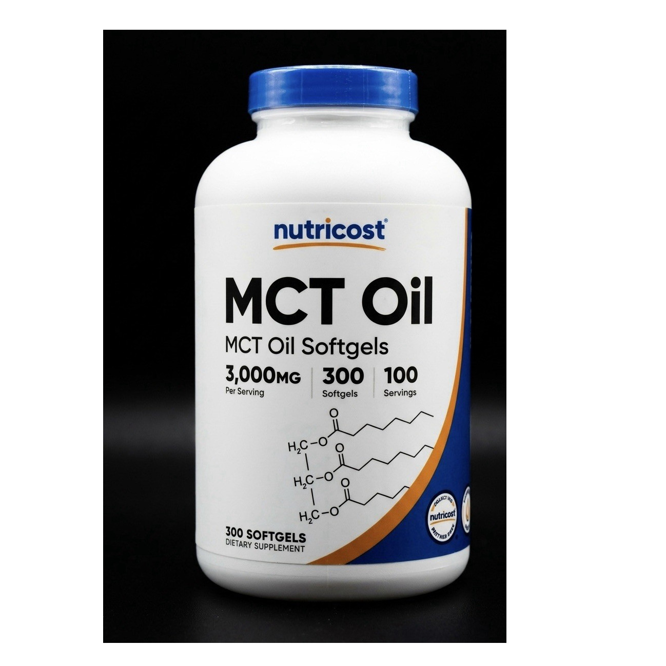 Nutricost MCT Oil Softgels 3000mg 300 GMO-Free Gluten-Free Third Party Tested