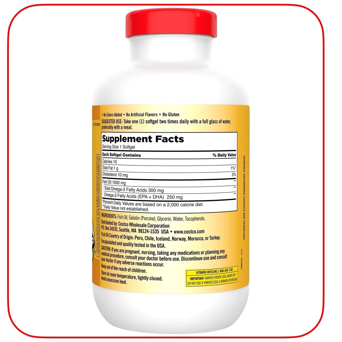 Fish Oil, 400 Soft gels, 1000mg , Kirkland Signature, Omega 3