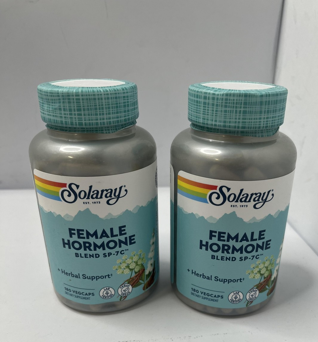 2pk Solaray Female Hormone Blend SP-7C 180 VegCaps Herbal Support Exp 11/28