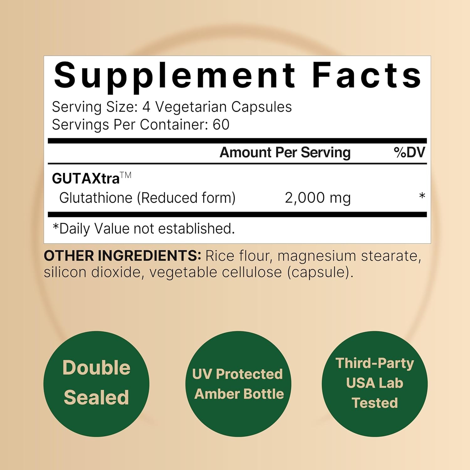 NatureBell Glutathione Supplement 2,000mg Per Serving, 240 Veggie Capsules