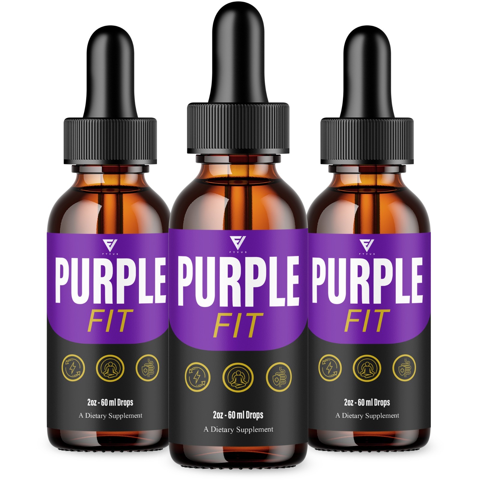 (3 Pack) Purple Fit Weight Management Drops, PurpleFit Support Supplement (6oz)