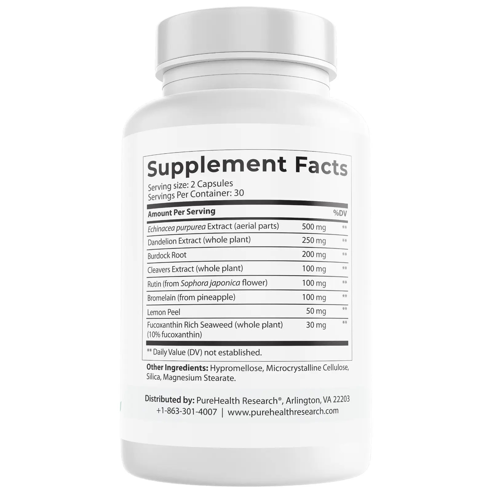 Lymphatic Supplement Reduce Swelling Boost Energy Digestion Detoxify Skin 60 CT