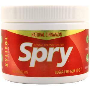 Xlear Spry Xylitol Gum (Sugar-Free) Natural Cinnamon 100 count