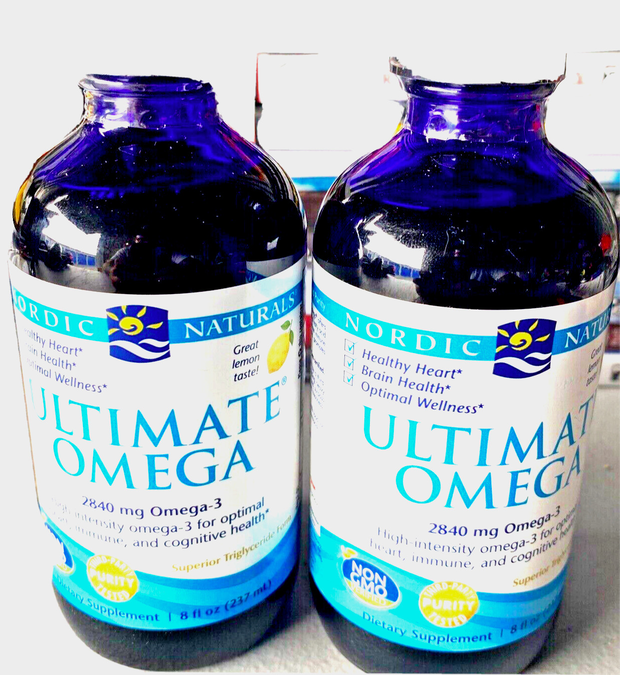 2 Nordic Naturals Ultimate Omega Liquid 2840 Mg Omega-3 Fish Oil 8 FlOz Exp 2025