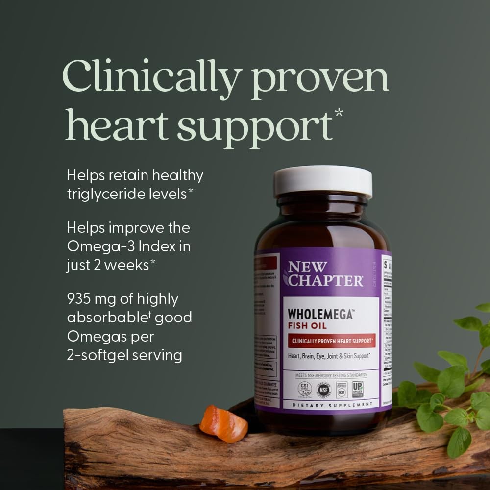 New Chapter Wholemega Fish Oil Supplement – 2000mg per 60 Count (Pack of 1)
