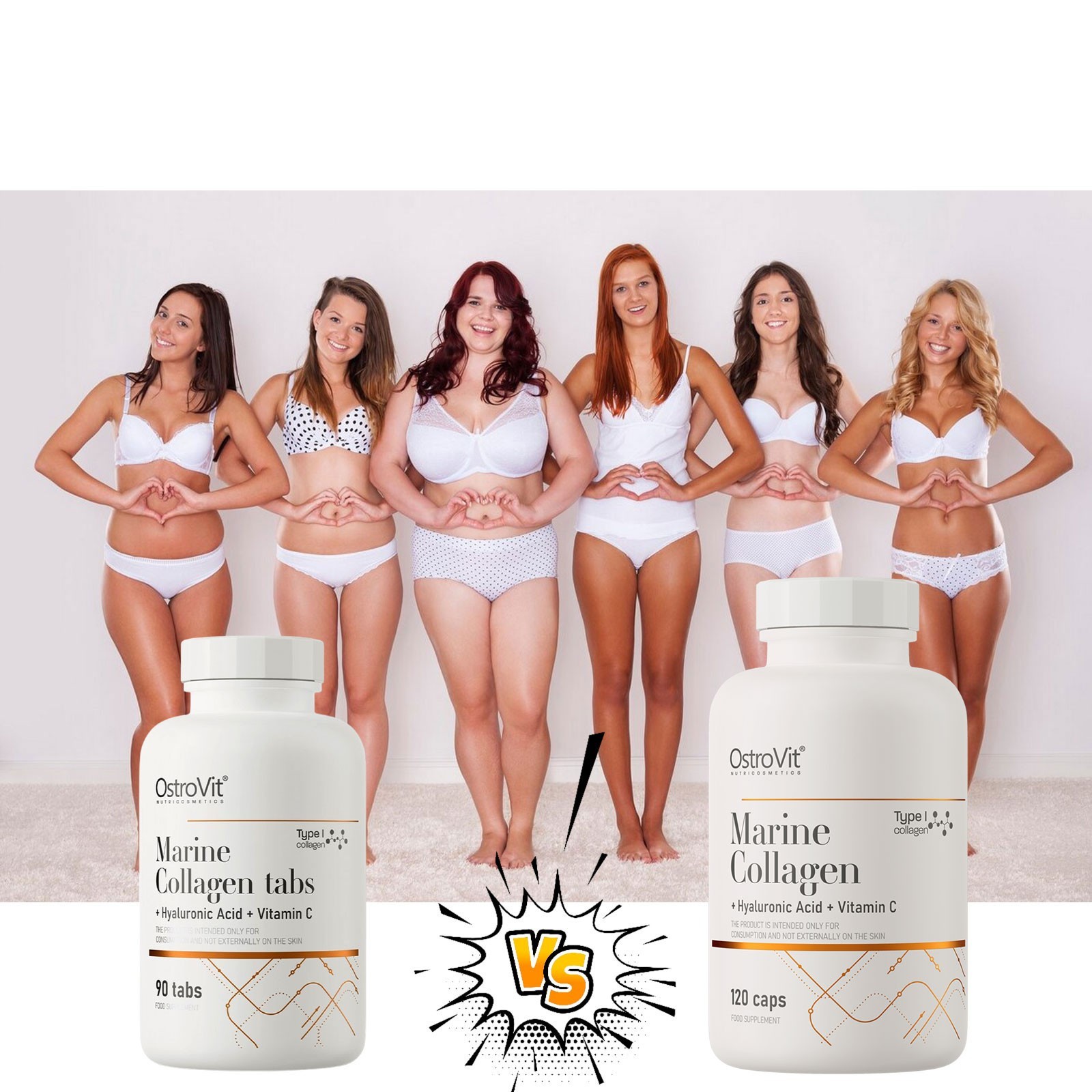 MARINE COLLAGEN Type I + Hyaluronic Acid + Vitamin C – Collagen Tablets/Capsules