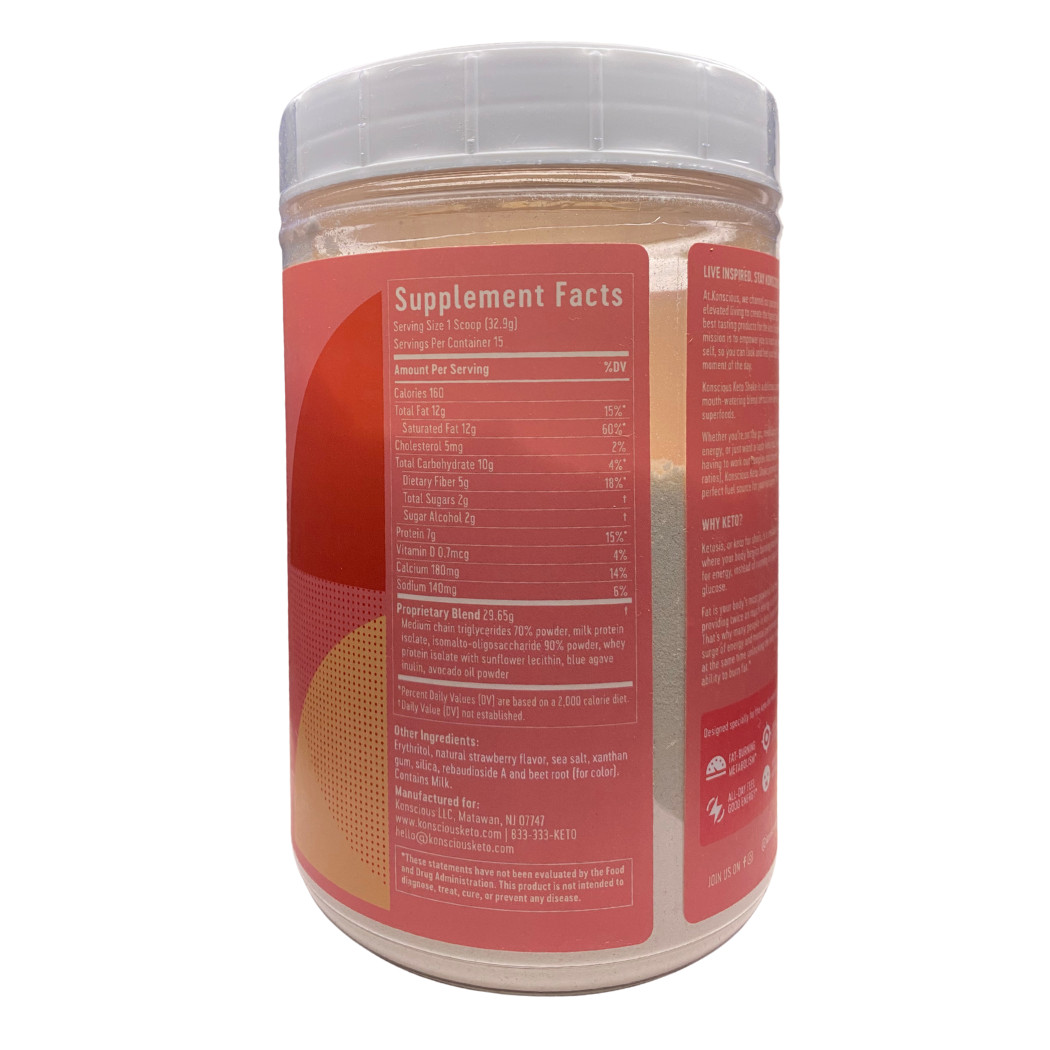 Konscious Keto Protein Shake 15 Servings Strawberry Cheesecake