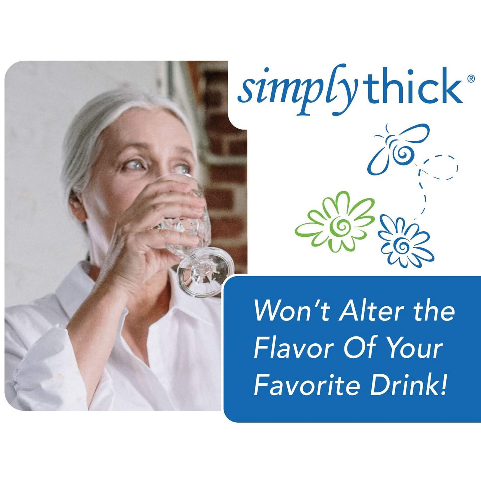 SimplyThick Easy Mix Food & Drink Thickener Unflavored 96 Gram Packet 25 Ct