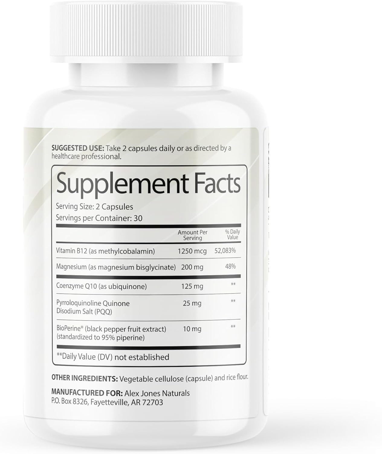 Alex Jones Natural Methyl Drive Mitochondrial Methylated Complex Info Wars- 90ct