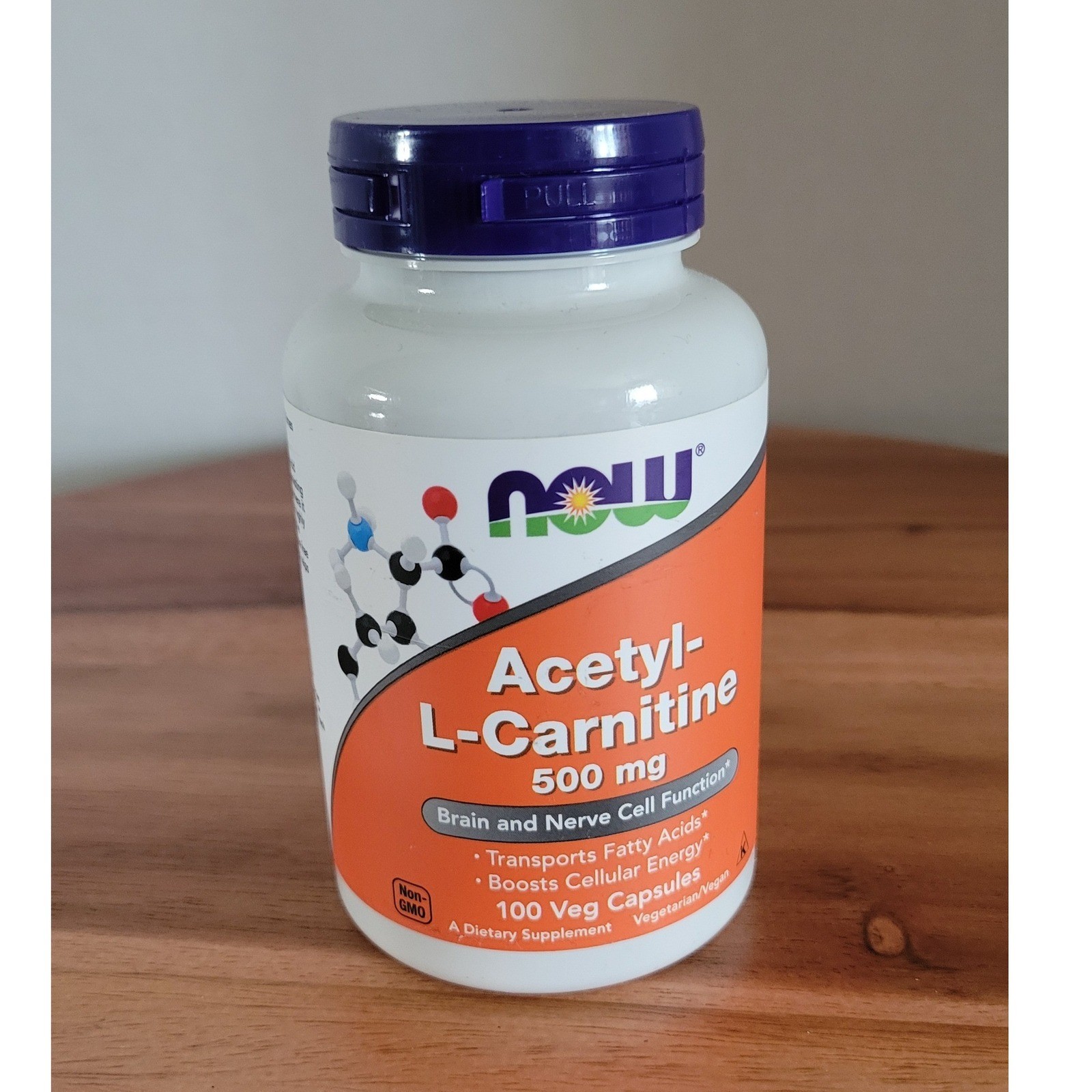 Now Foods Acetyl-L-Carnitine 500mg 100 capsules Vegan exp 04/29