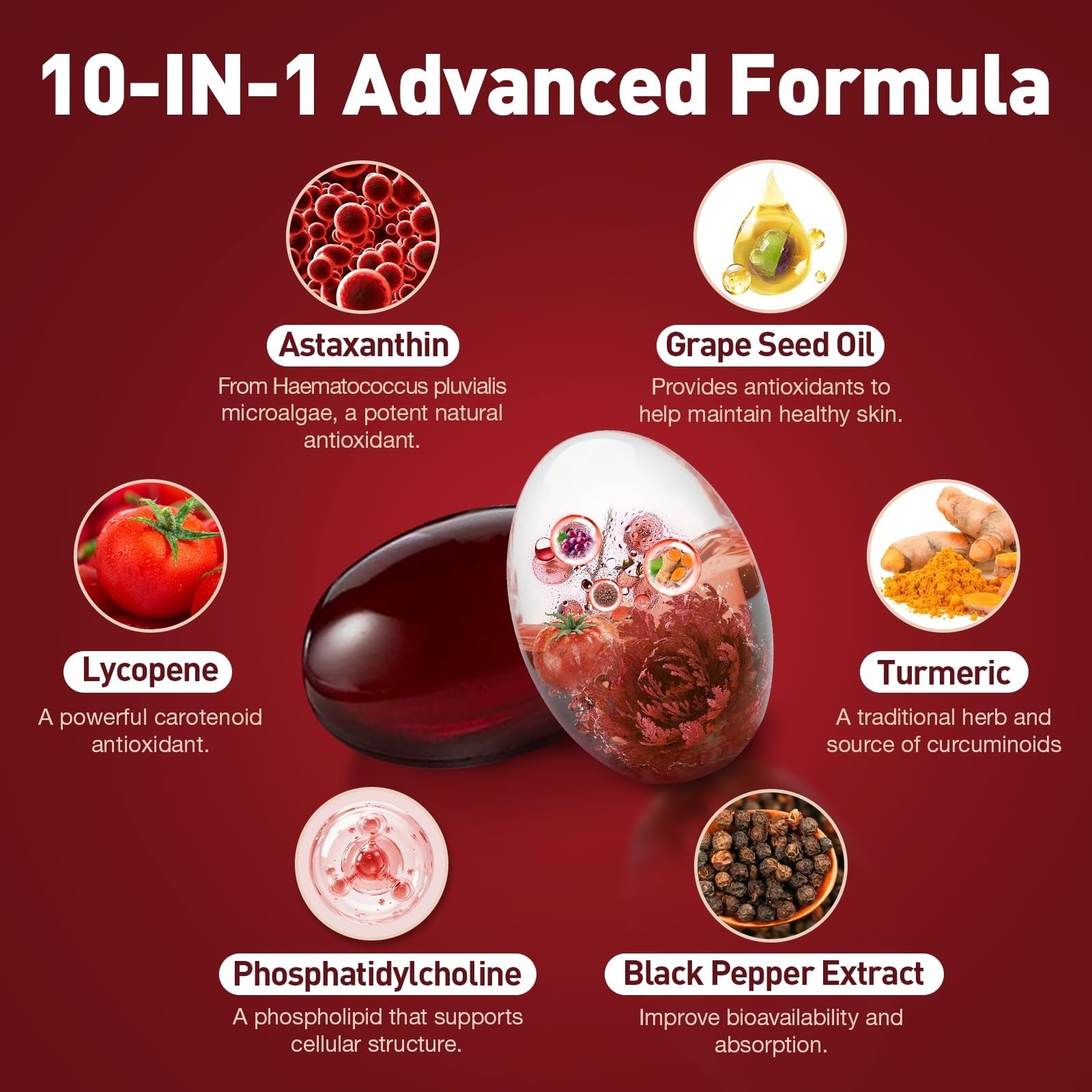 Femmetra 10-IN-1 Astaxanthin 24mg Softgels for Eye & Skin Health