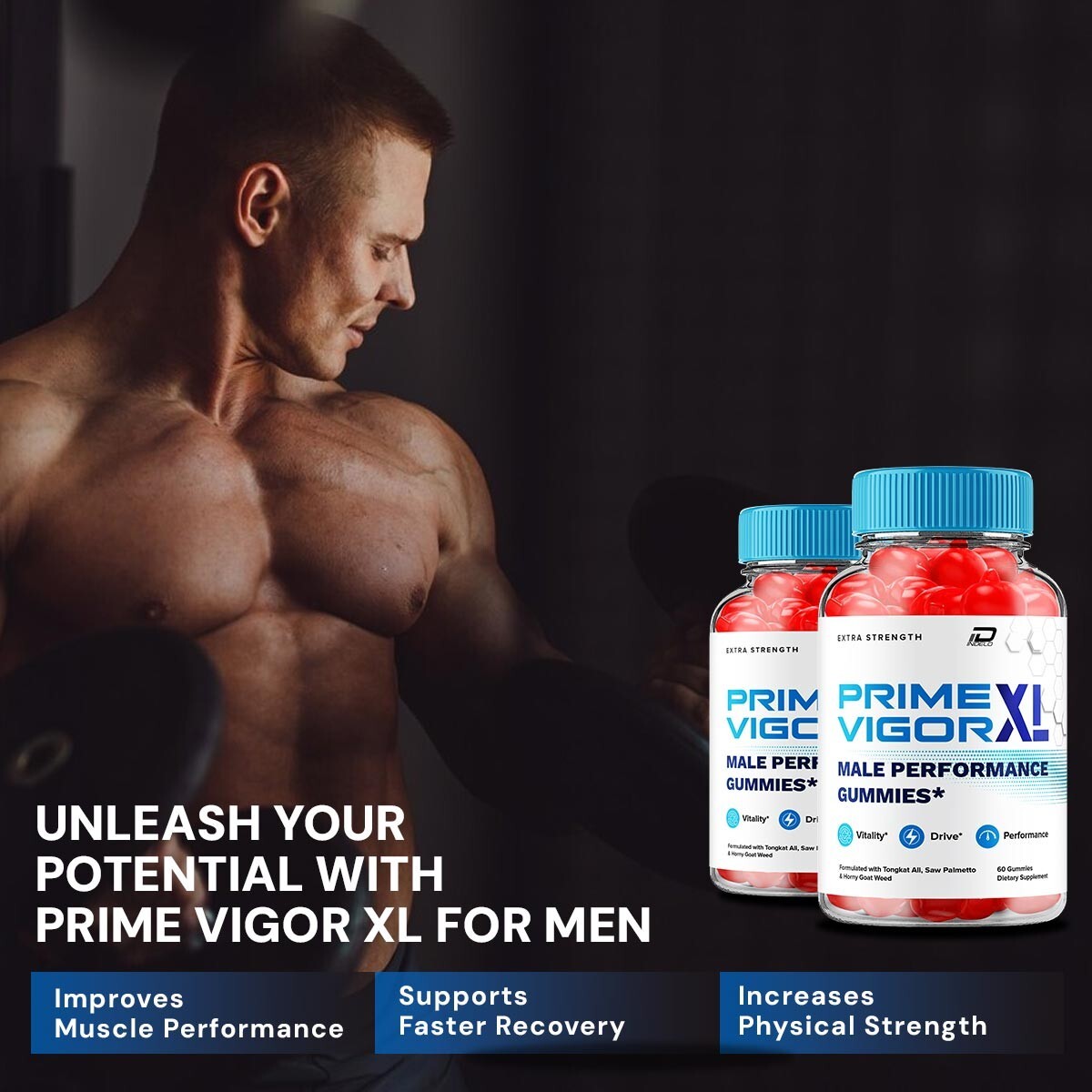 (2 Pack) Prime Vigor XL Gummies for Men – PrimeVigor XL Male Gummies All-Natural