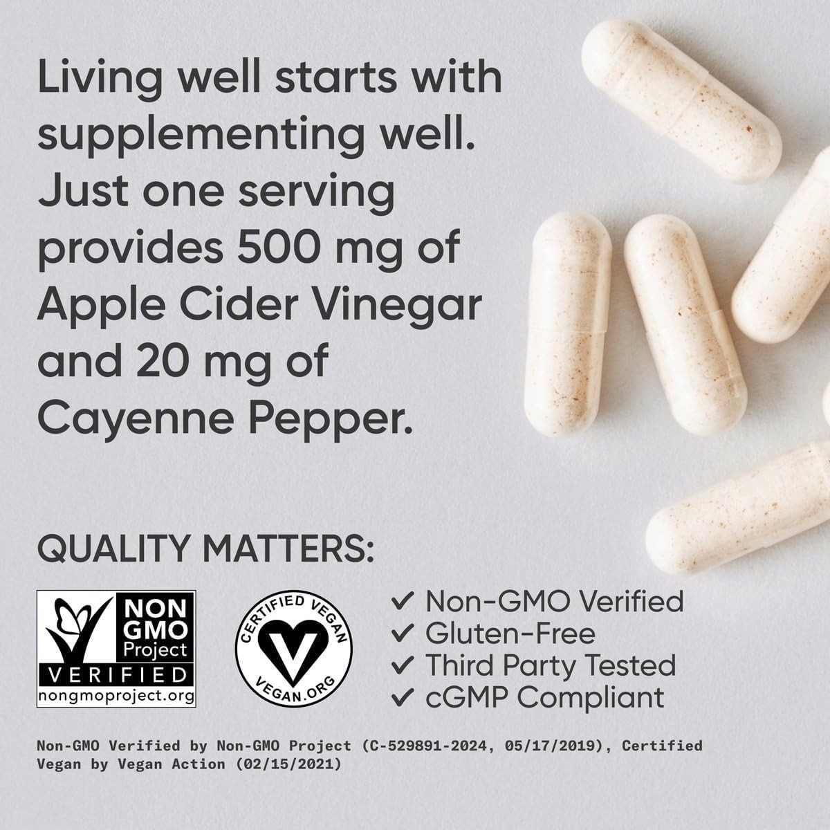 Apple Cider Vinegar with Cayenne Pepper 1500 MG (120ct) BB:01/27