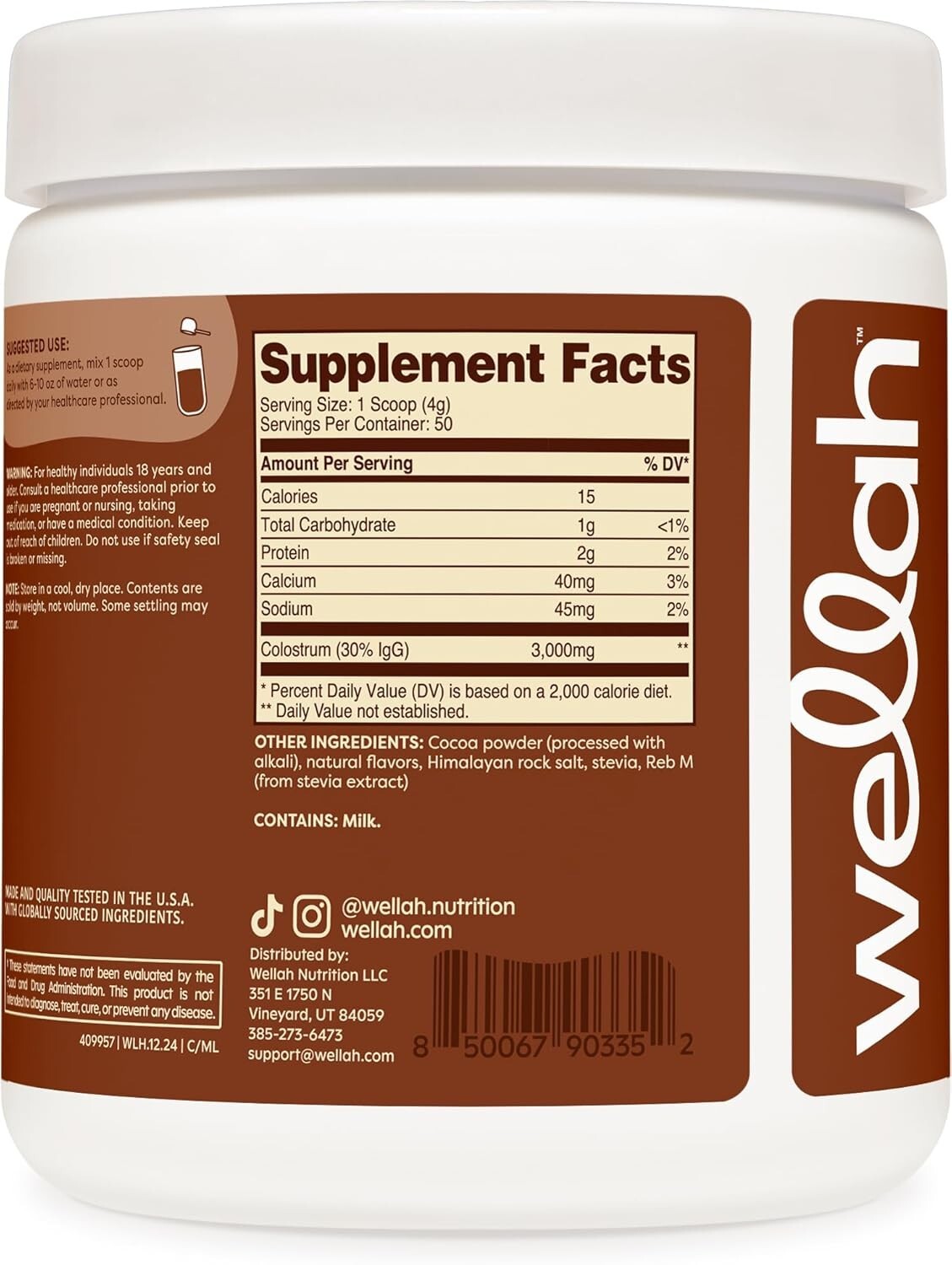 30% IgG Colostrum Mocha Latte Flavored Immune Skin and Nail Support Supplement