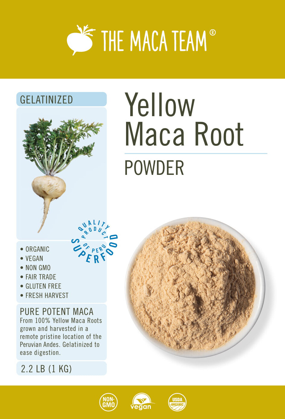 Gelatinized Maca Root Powder From Peru – Certified Organic, Fresh Harvest