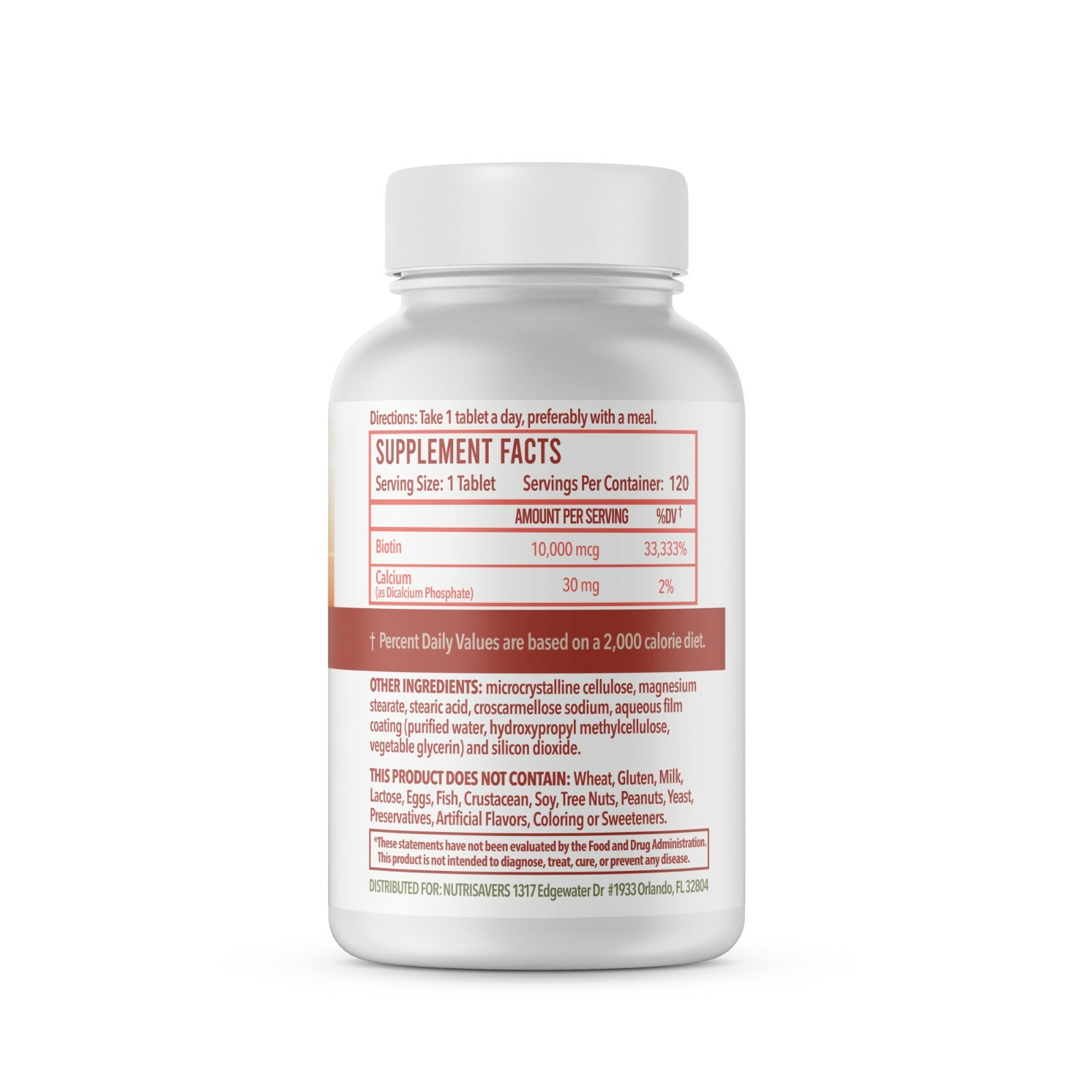 Nutrisavers Biotin Supplement – Skin, Hair and Nail Growth 10000 MCG, 120 Tablet