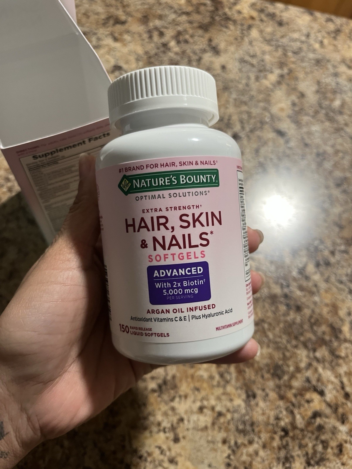 Nature’s Bounty Hair Skin Nails Biotin 5000mcg 150 Exp 05/27
