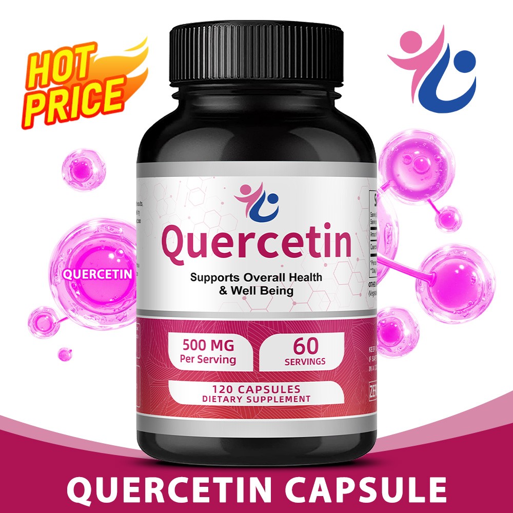 Quercetin 500mg Capsules Supports Respiratory Skin Health Antioxidant 120 Pills
