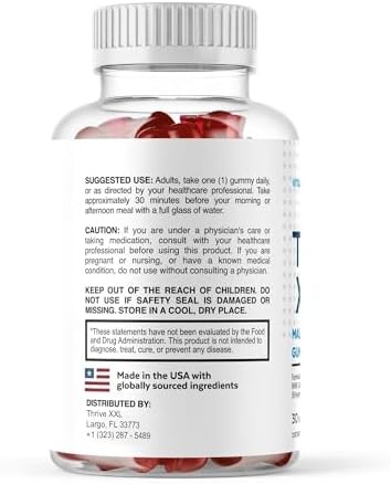Valdivia Thrive XXL 30 Gummies Daily Wellness Supplement Made in USA Premium