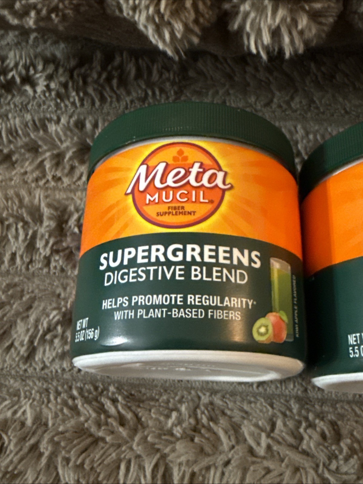 (2) Metamucil Super Greens Digestive Blend Powder Fiber Kiwi Apple 5.5 Oz NEW