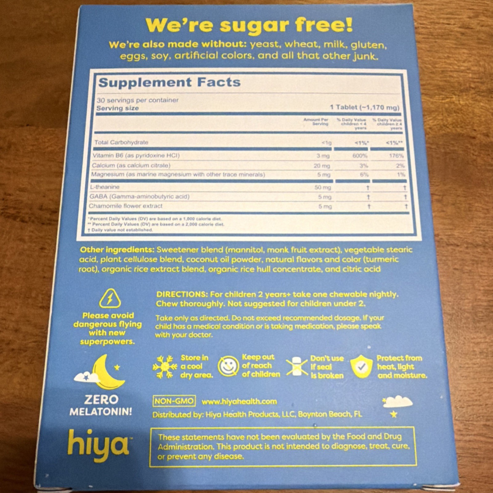 Hiya Children’s Health Supplement 30 Chewables Sugar-Free Assorted Flavors