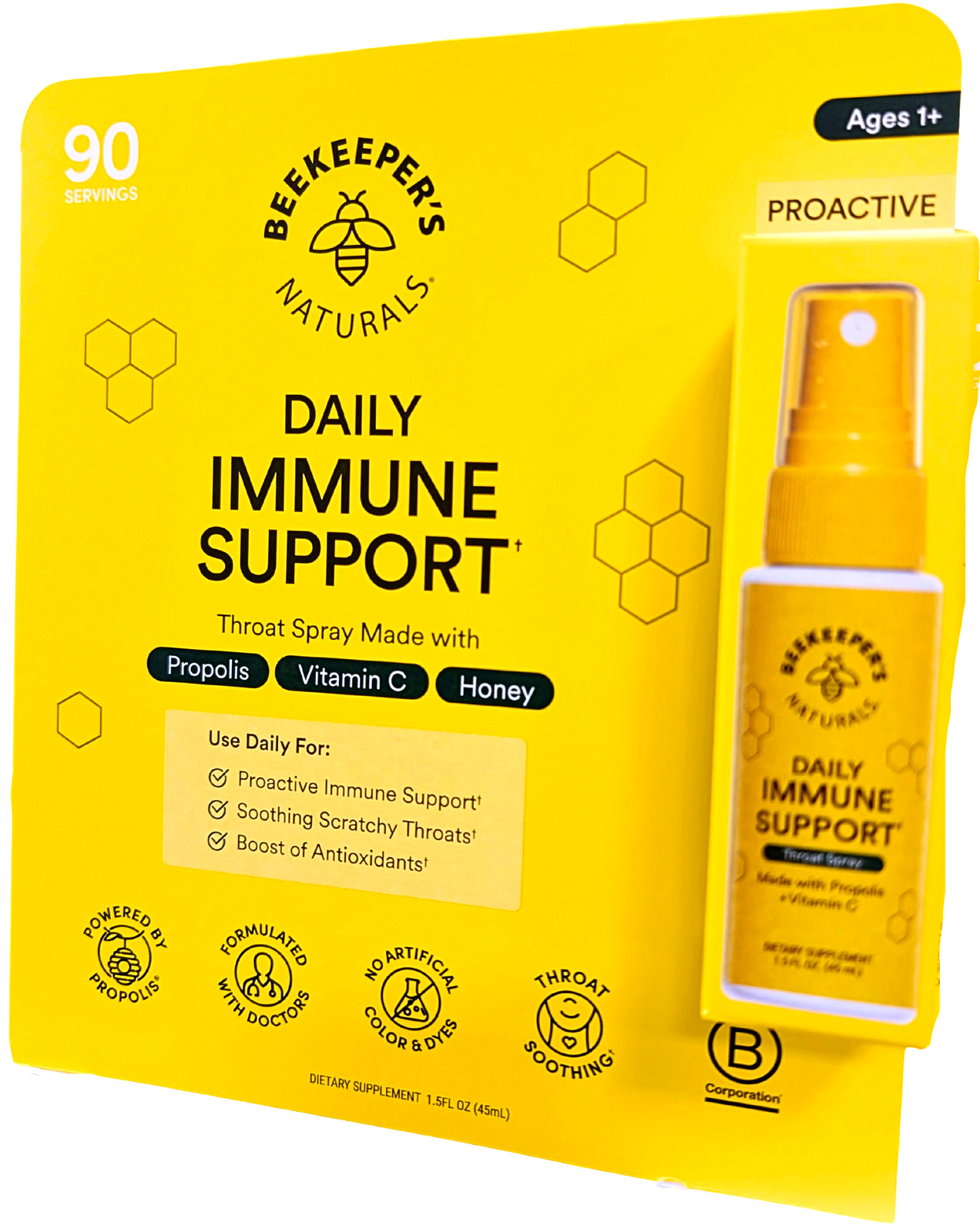Beekeepers Naturals Propolis Immune Spray with Vitamin C Honey 1.5 Oz EXP06/28