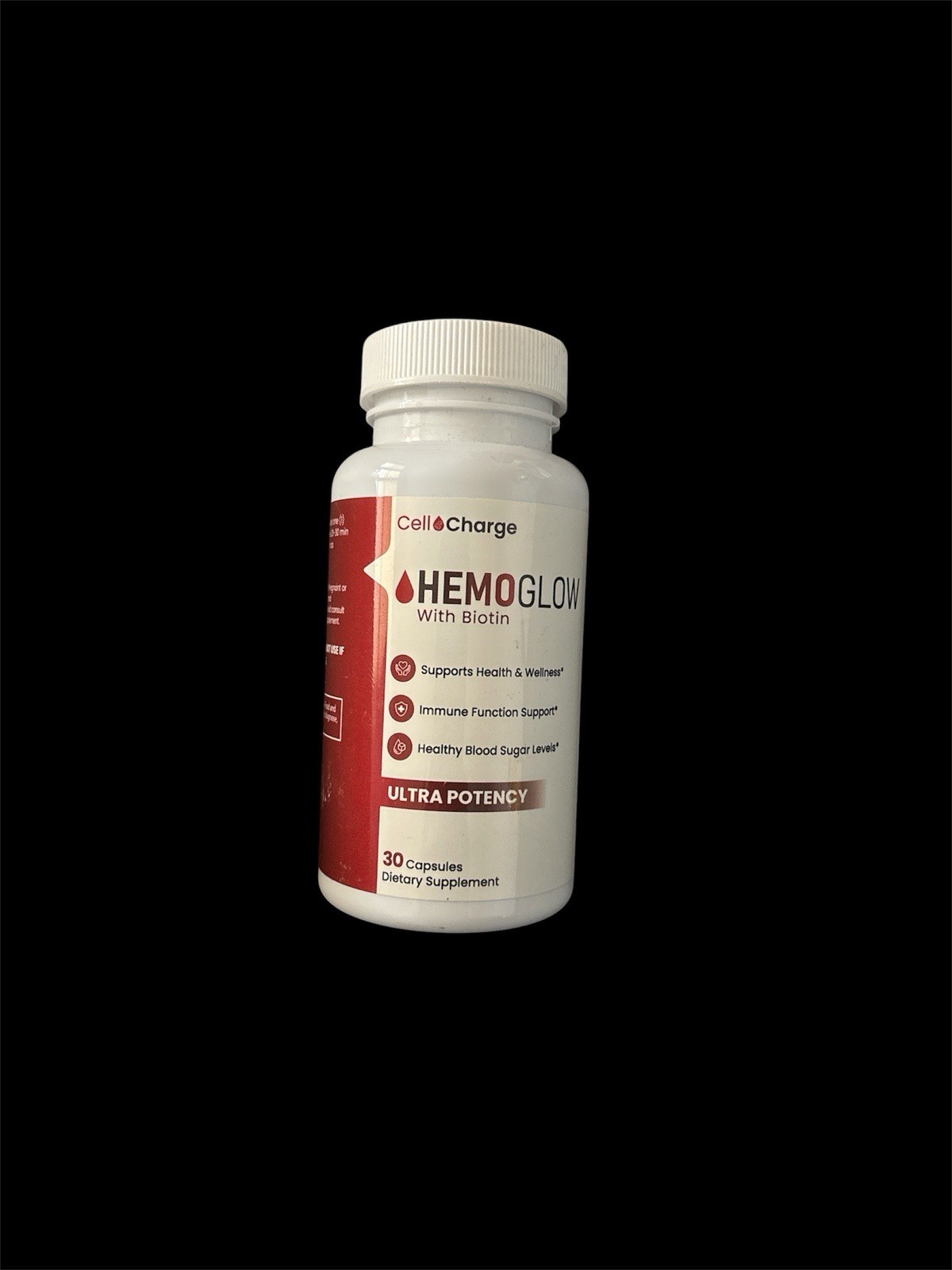 Cell Charge HemoGlow Ultra Potency Capsules 30 Biotin Immune Blood Sugar