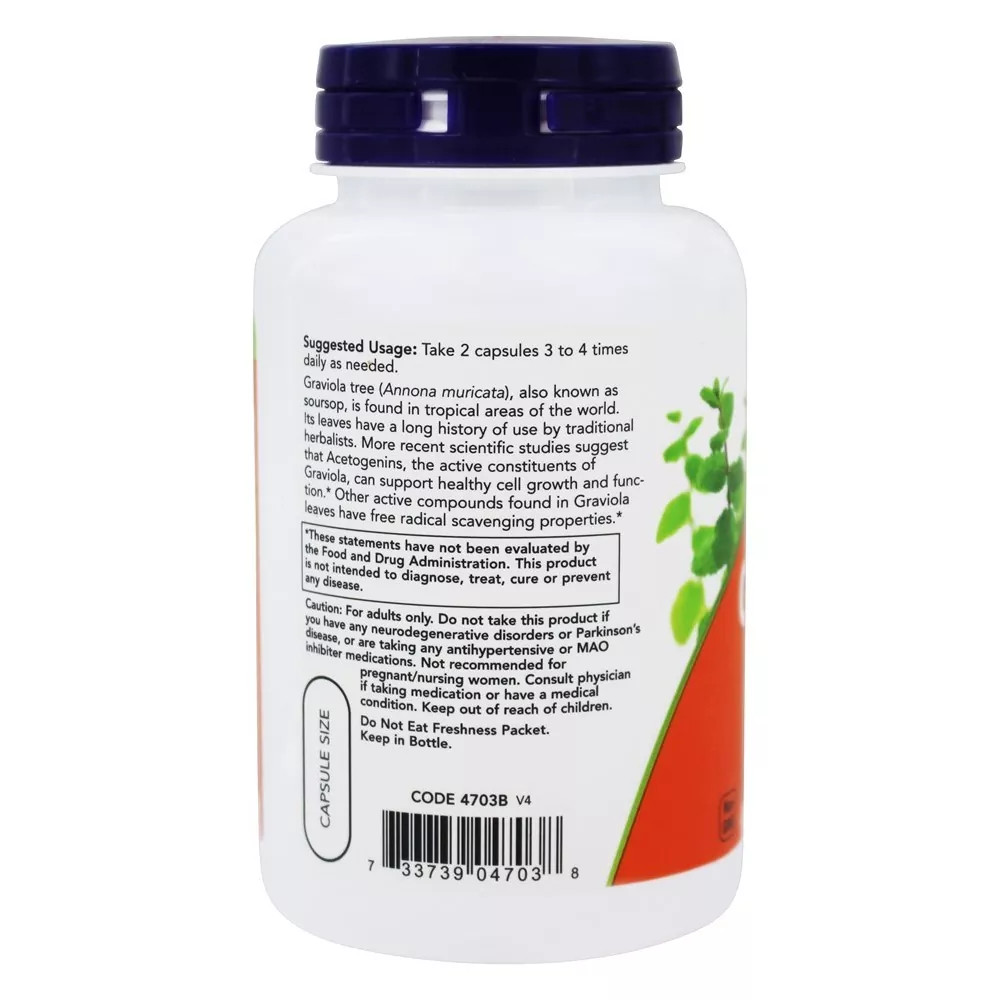 NOW Foods Graviola, 100 Capsules