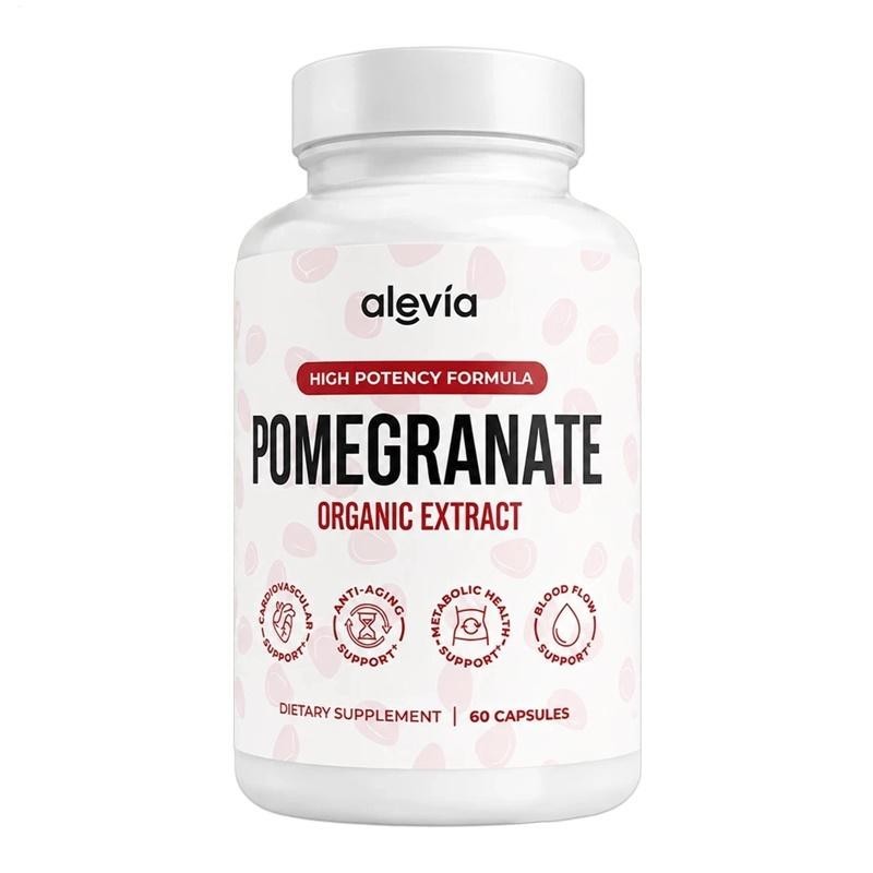 1-3 pack Alevia Pomegranate Capsules ，60ct Organic Extract Antioxidant （Exp-2028