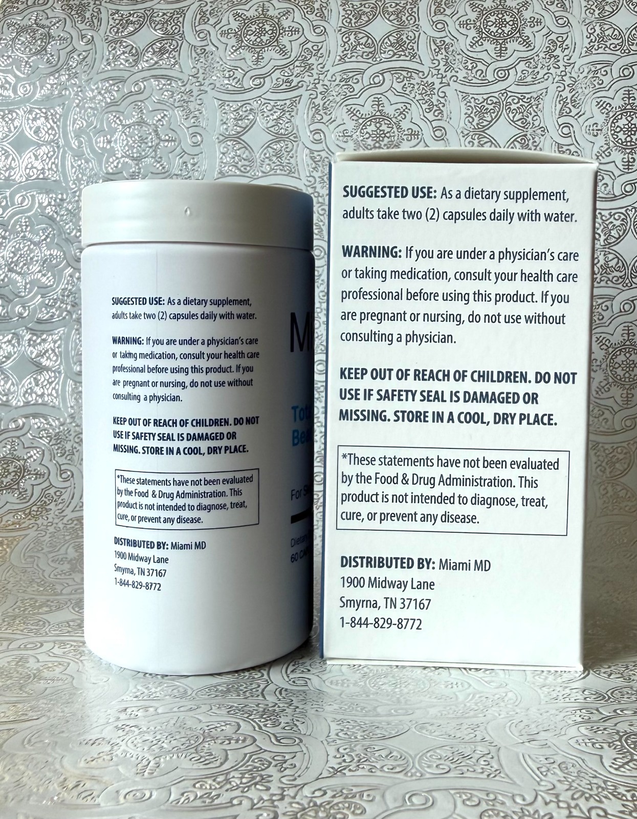 MiamiMD Total Beauty Matrix Dietary Supplements for Hair, Skin & Nails EXP.05/27