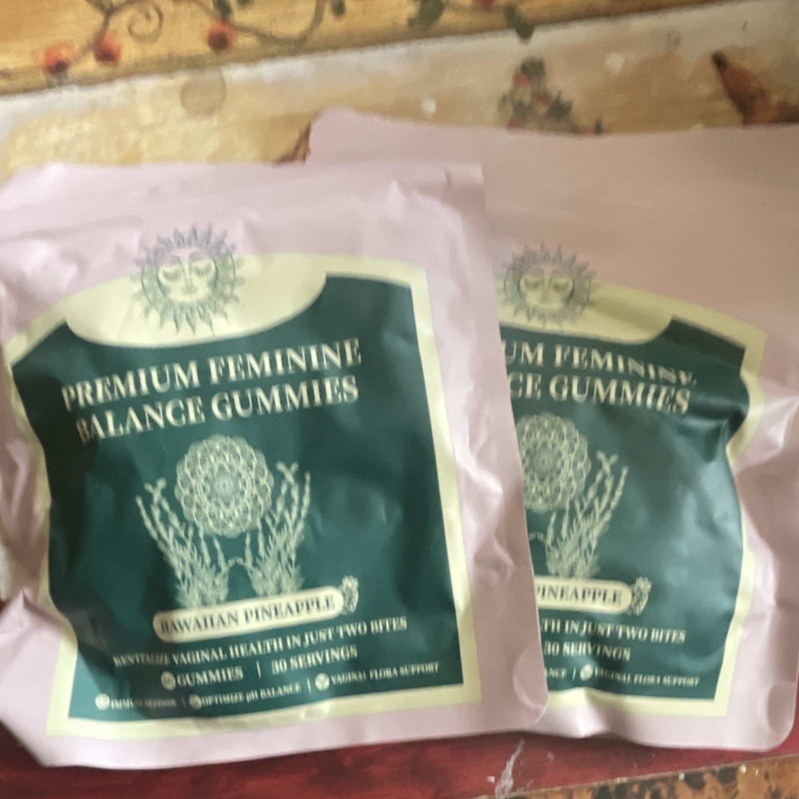 Therapeutics Feminine Balance Gummies Hawaiian Pineapple Vegan 60 Count 2 bags