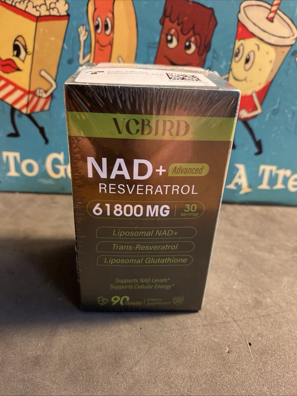 VCBIRD Liposomal NAD+ & Trans-Resveratrol Capsules 90ct 1200mg Gluten-Free Lot 2