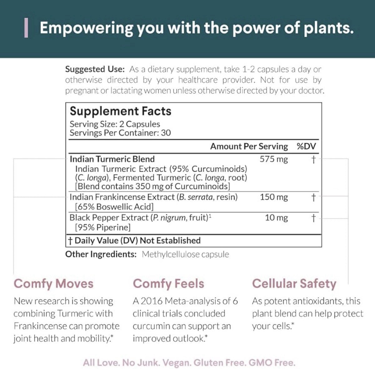 Nutritional Roots Turmeric + Frankincense 60 Capsules Joint Support