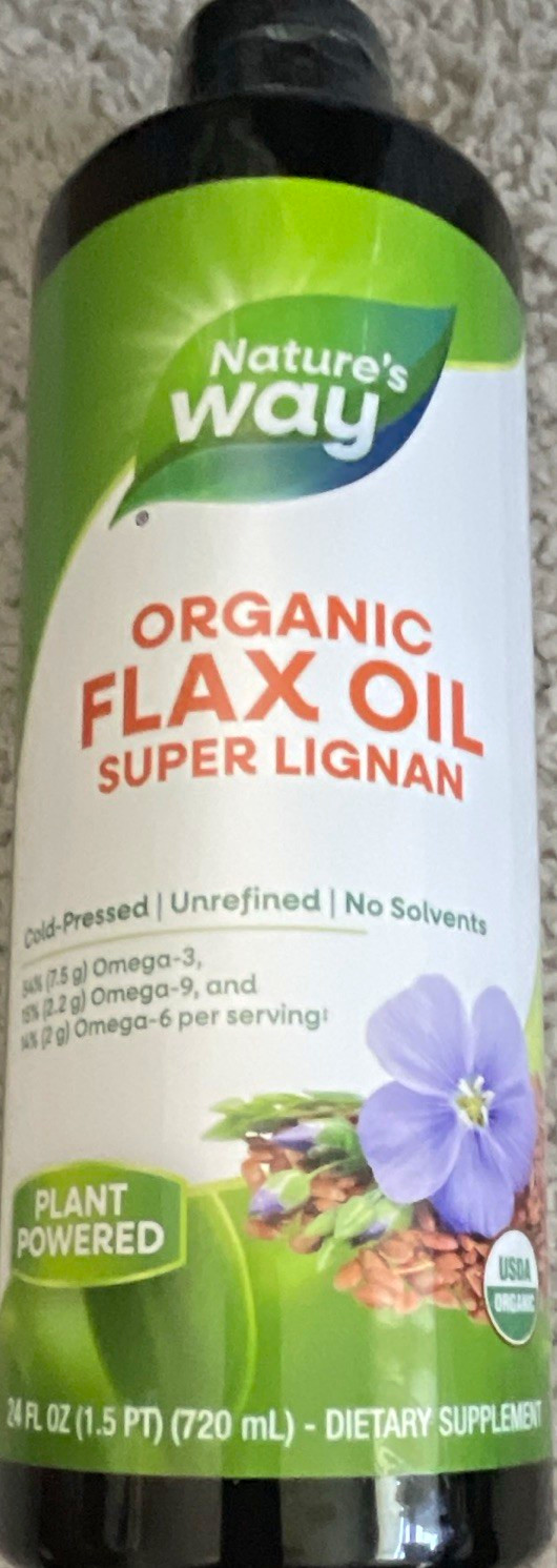 Nature’s Way Organic Flaxseed Oil Super Lignan Cold-Pressed 24 fl oz Exp 01/2027