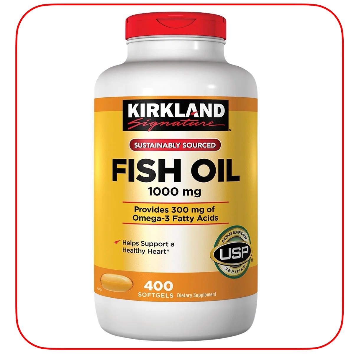 Fish Oil, 400 Soft gels, 1000mg , Kirkland Signature, Omega 3