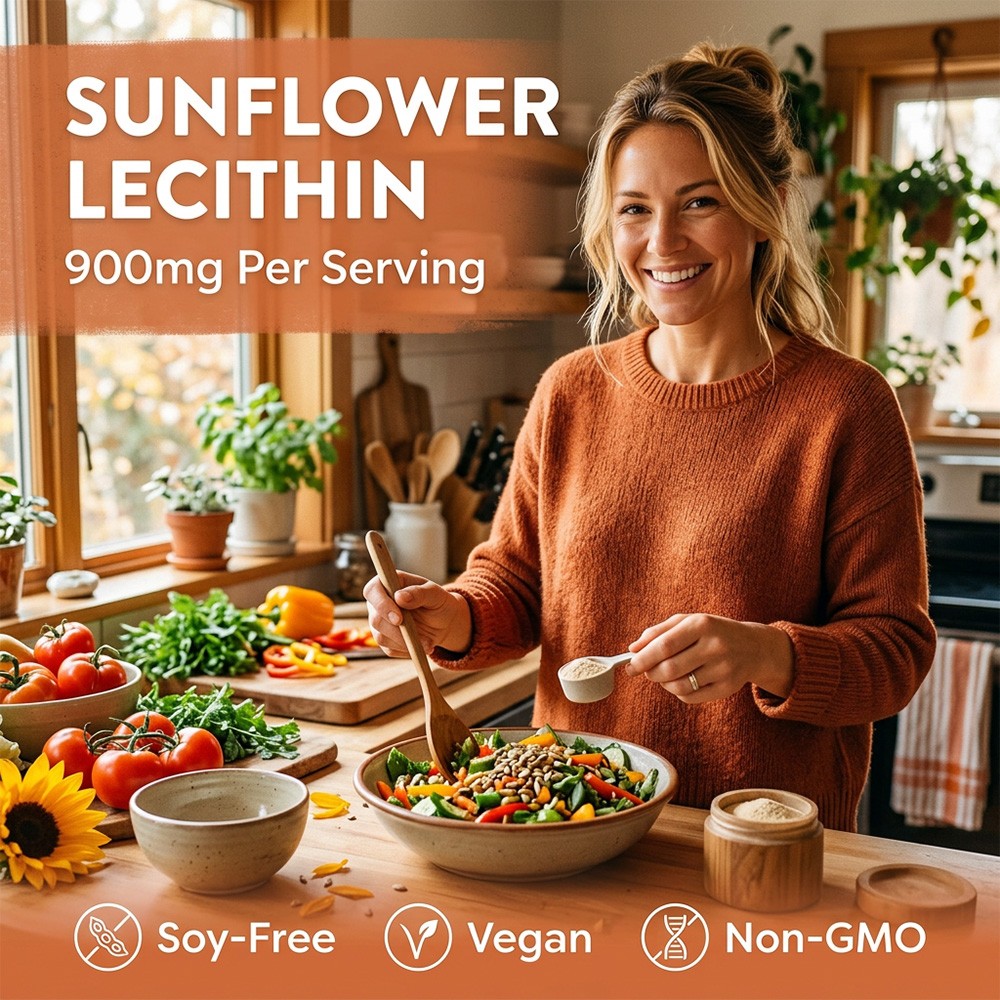 Sunflower Lecithin 900mg Capsules for Liver & Brain Health 30/60/120Caps