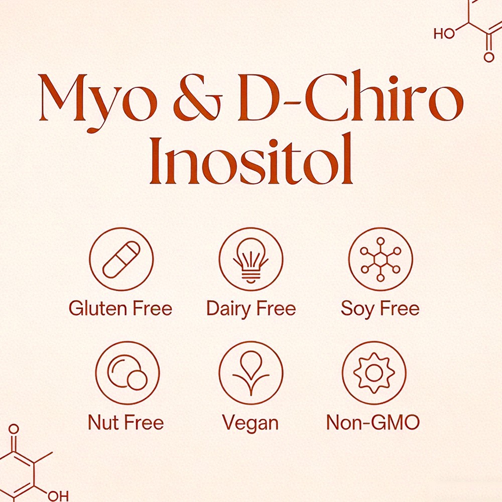 Myo D-Chiro Inositol Capsules Hormone Balance Energy Metabolism 30-120 Count