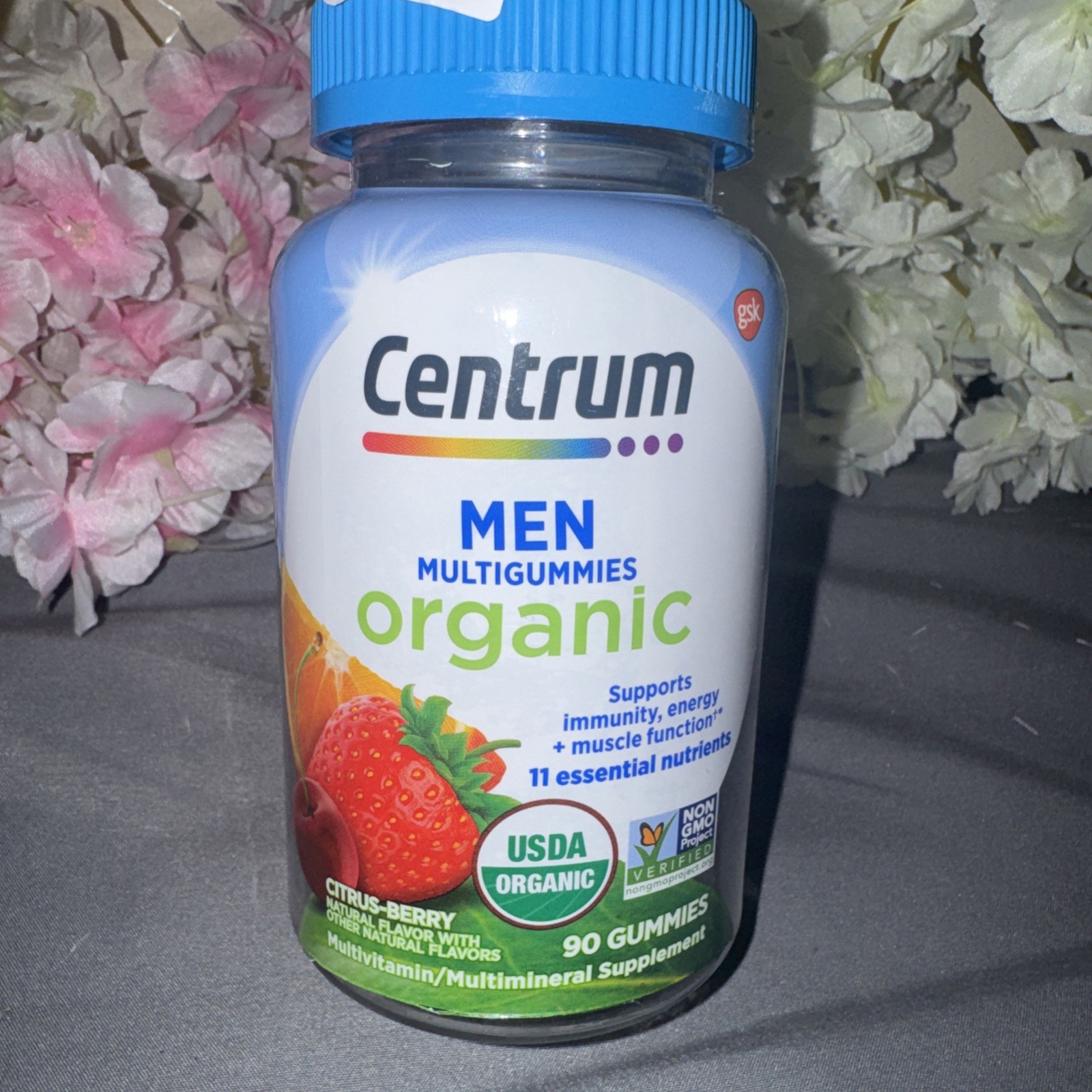 Centrum Men Multigummies • USDA Organic • Immune Support & Energy • 90 Gummies
